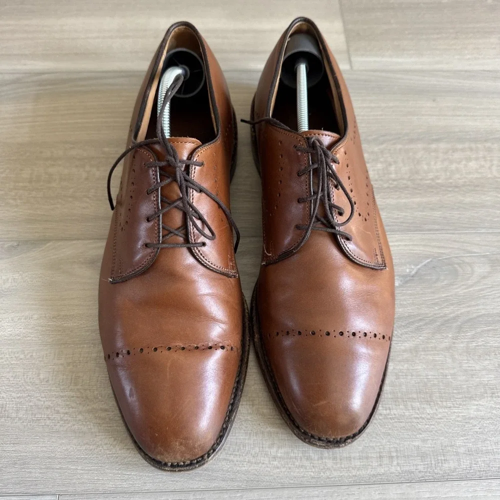 Allen Edmonds Shoes Troy Walnut Chestnut Brown Cap‎ Toe Oxford Dress Men's 10 D